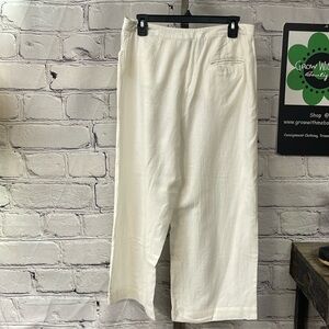 Eileen fisher linen wide trouser crop  small